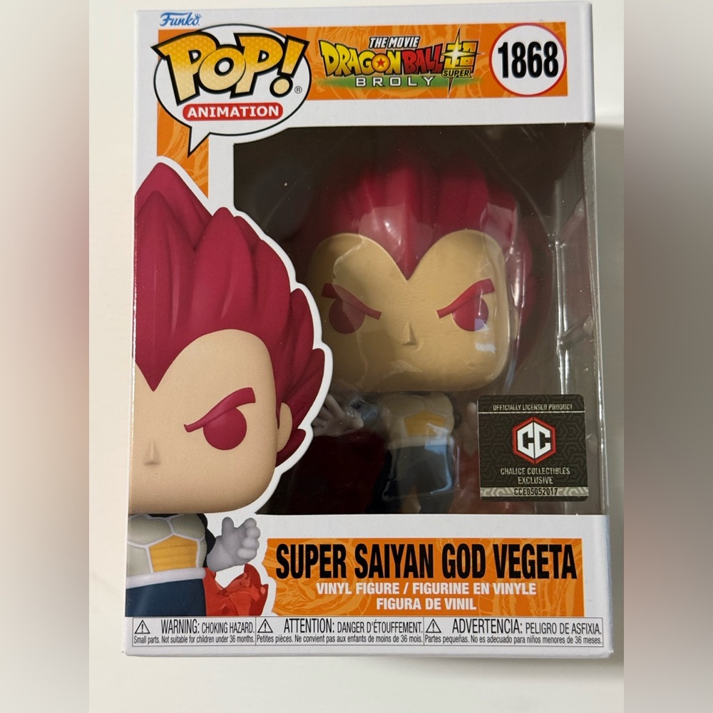 Funko Pop! Anime Dragon Ball Super Saiyan God Vegeta With Aura #1868 Common New